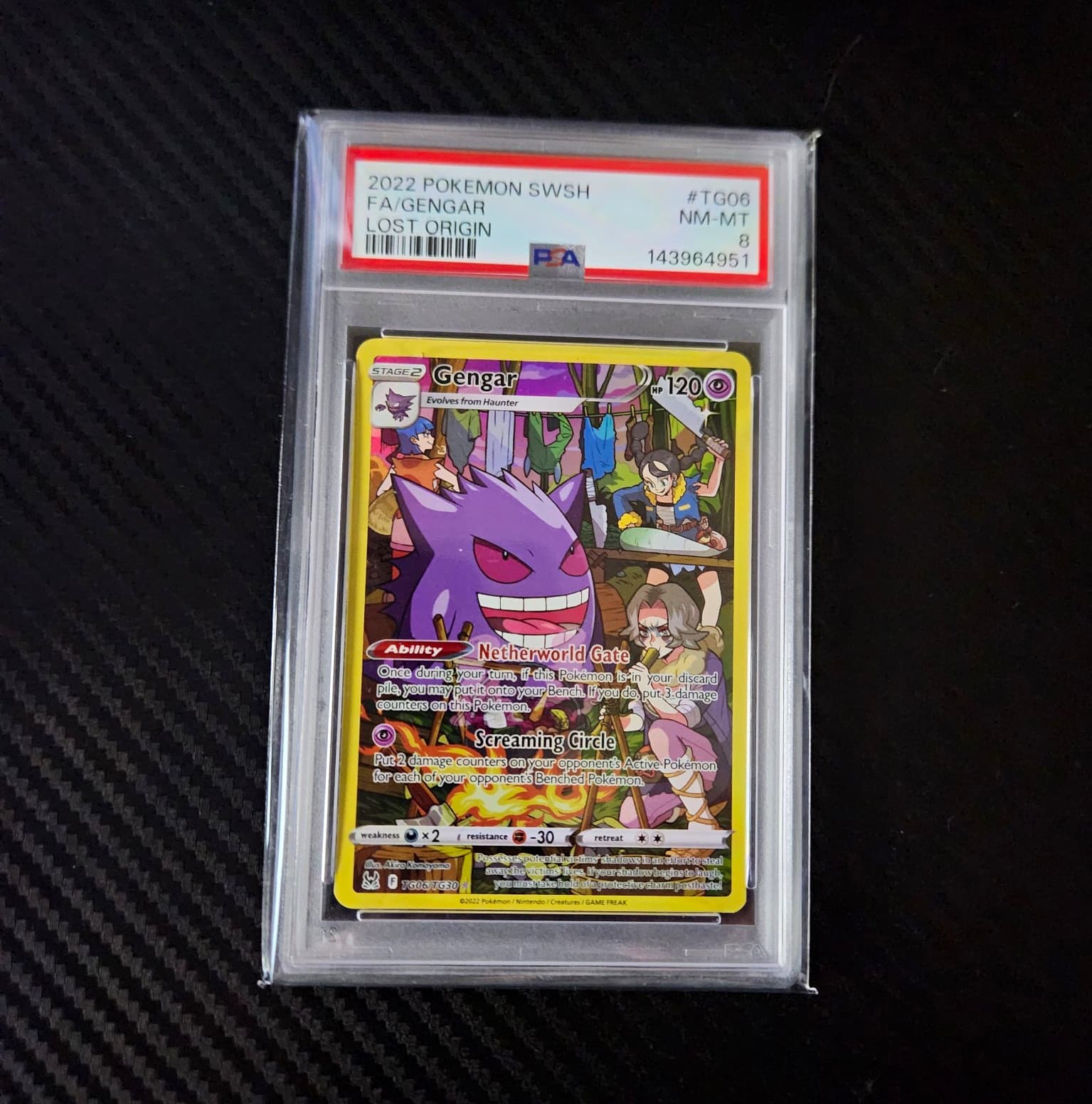 Pokemon TCG Lost Origin Trainer Gallery Gengar TG06/TG30 PSA 8