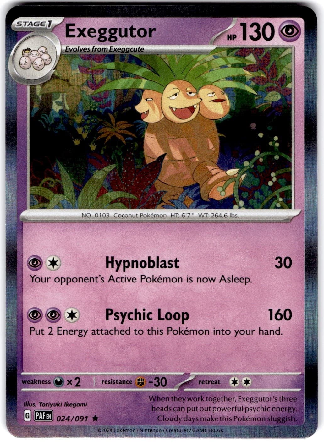 Pokemon Exeggutor Paldean Fates 24/91 Normal Holo Near Mint English