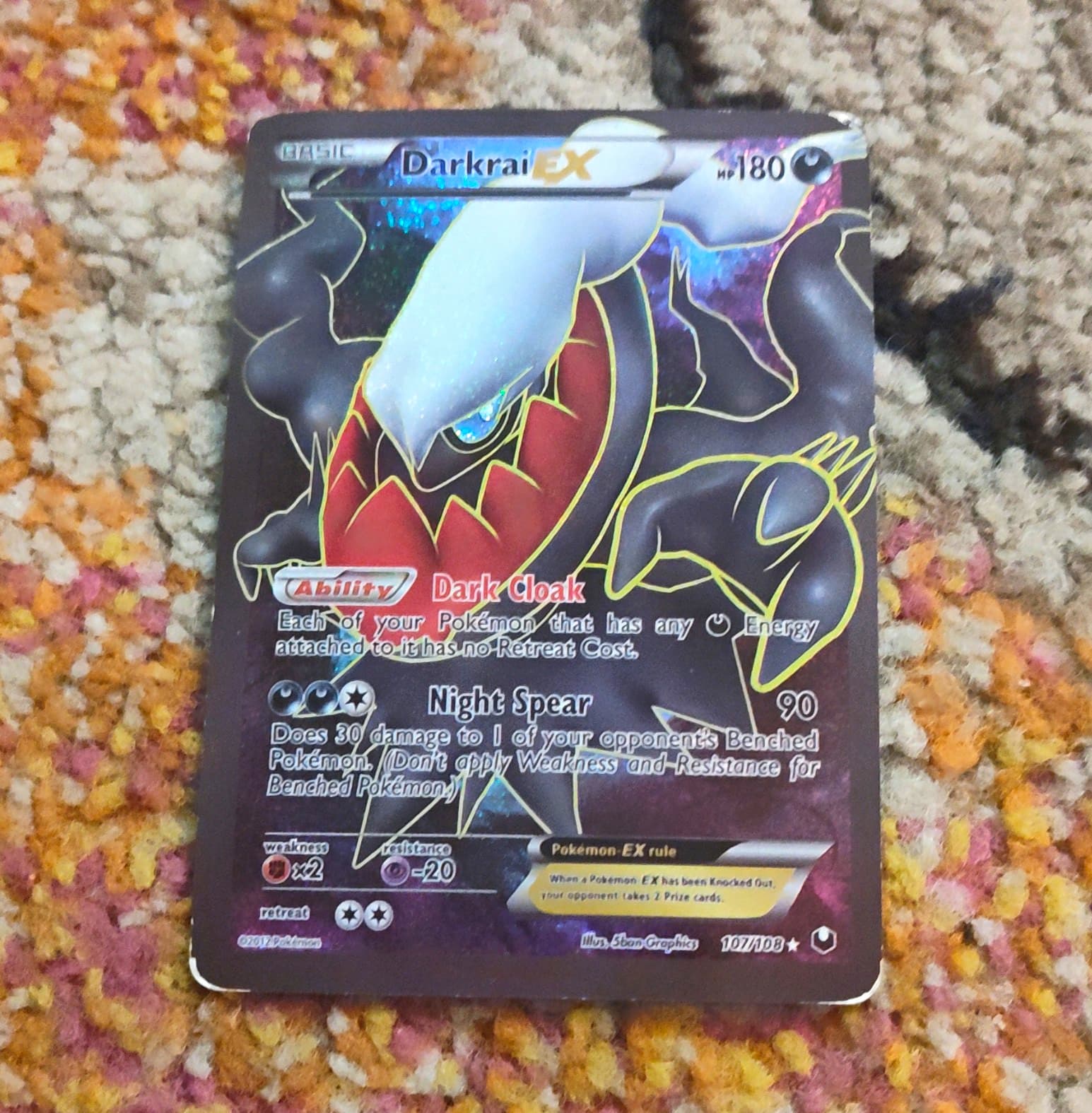 The Pokemon Company Darkrai EX 107/108 Dark Explorers UR FA Holo ENG HP 180