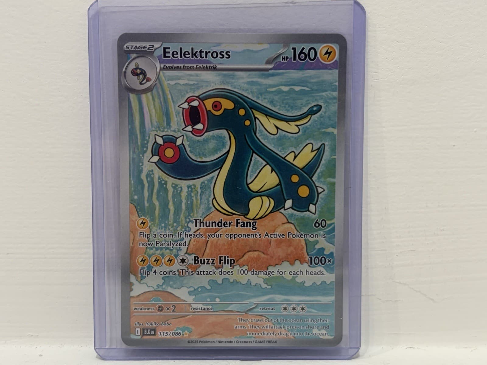 Pokemon TCG- Eelektross 115/086 (NM) - SV: Black Bolt - Illustration Rare - 2025