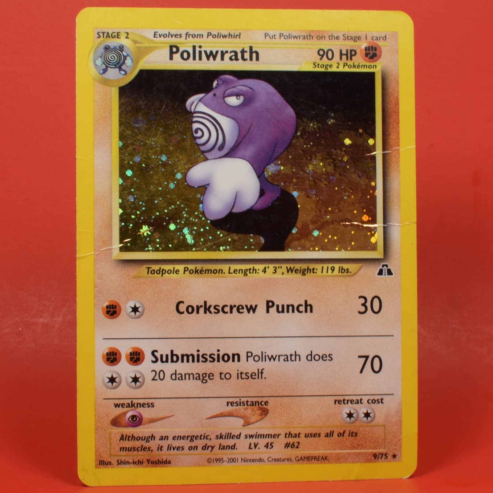 Pokemon TCG English Card Neo Discovery Poliwrath 9/75 Holo Rare