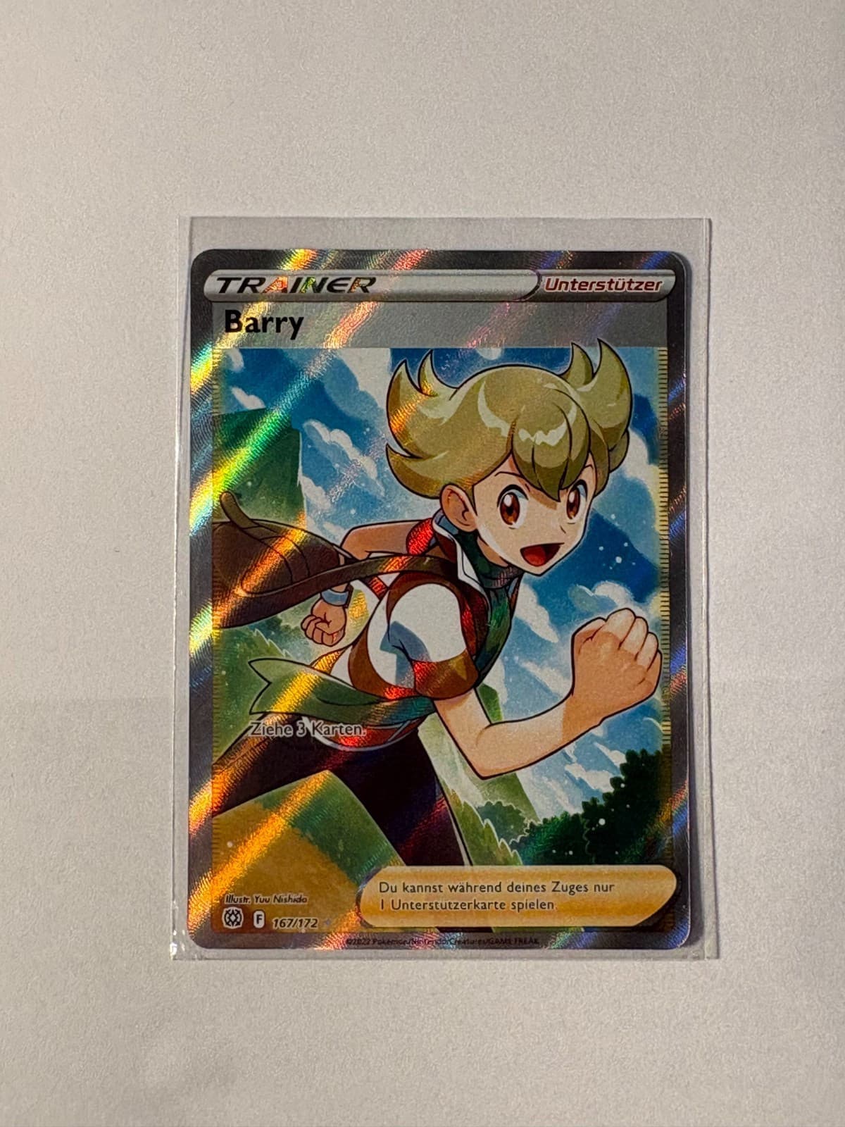 Barry 167/172 BRS167 Full Art Trainer Pokémon Karte Strahlende Sterne Deutsch NM