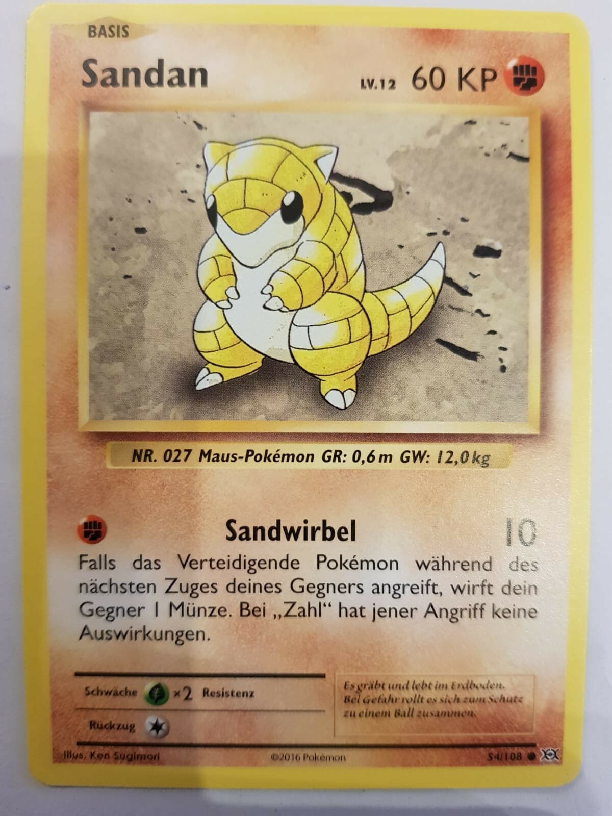 Pokemonkarte Sandan 54/108● XY Evolution mint Deutsch