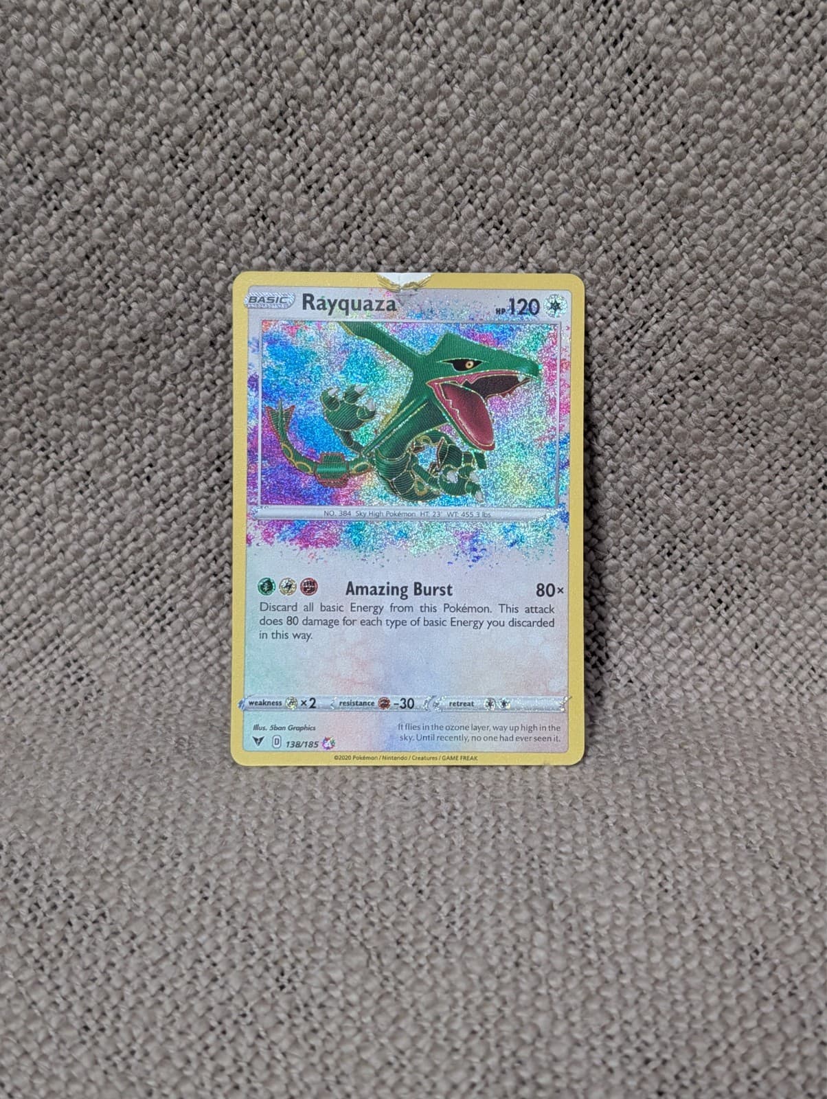 2020 Rayquaza 138/185 Amazing Rare Holo Vivid Voltage Pokemon MP