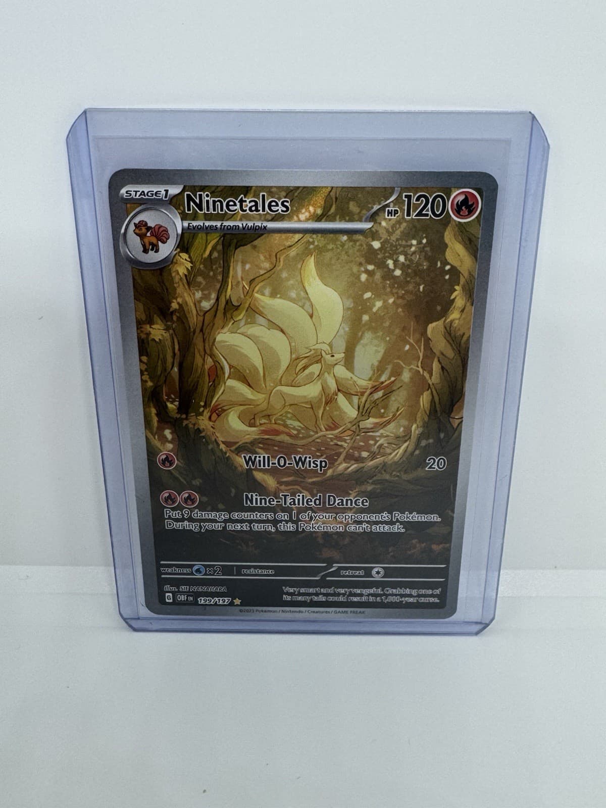 Pokemon Ninetales 199/197 SV03 Obsidian Flames Illustration Rare Holo