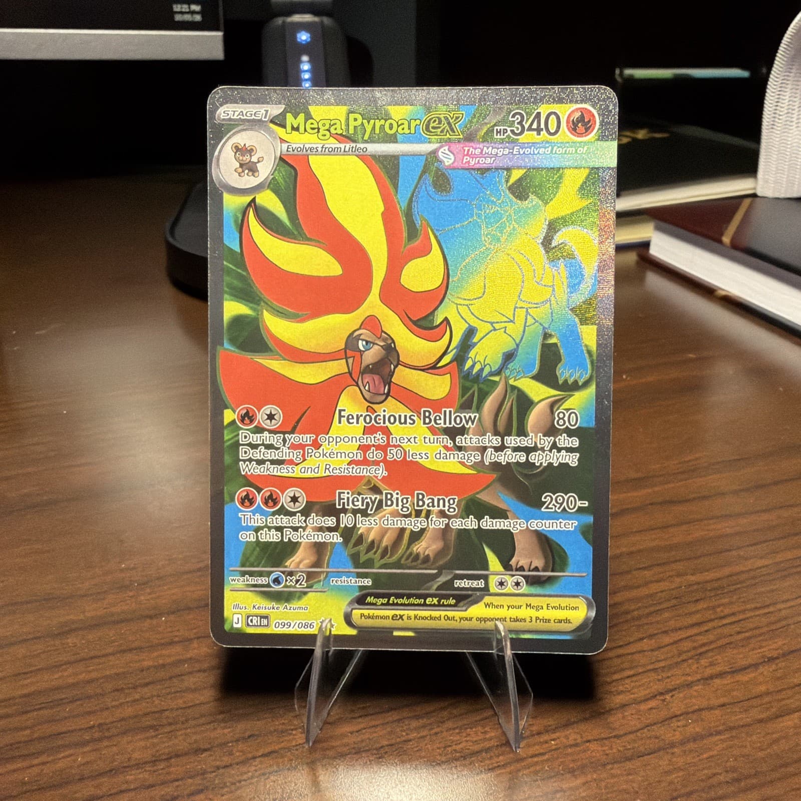 Pokemon Mega Pyroar ex 99/86 Full Art Double Ultra Rare Chaos Rising ME04 NM