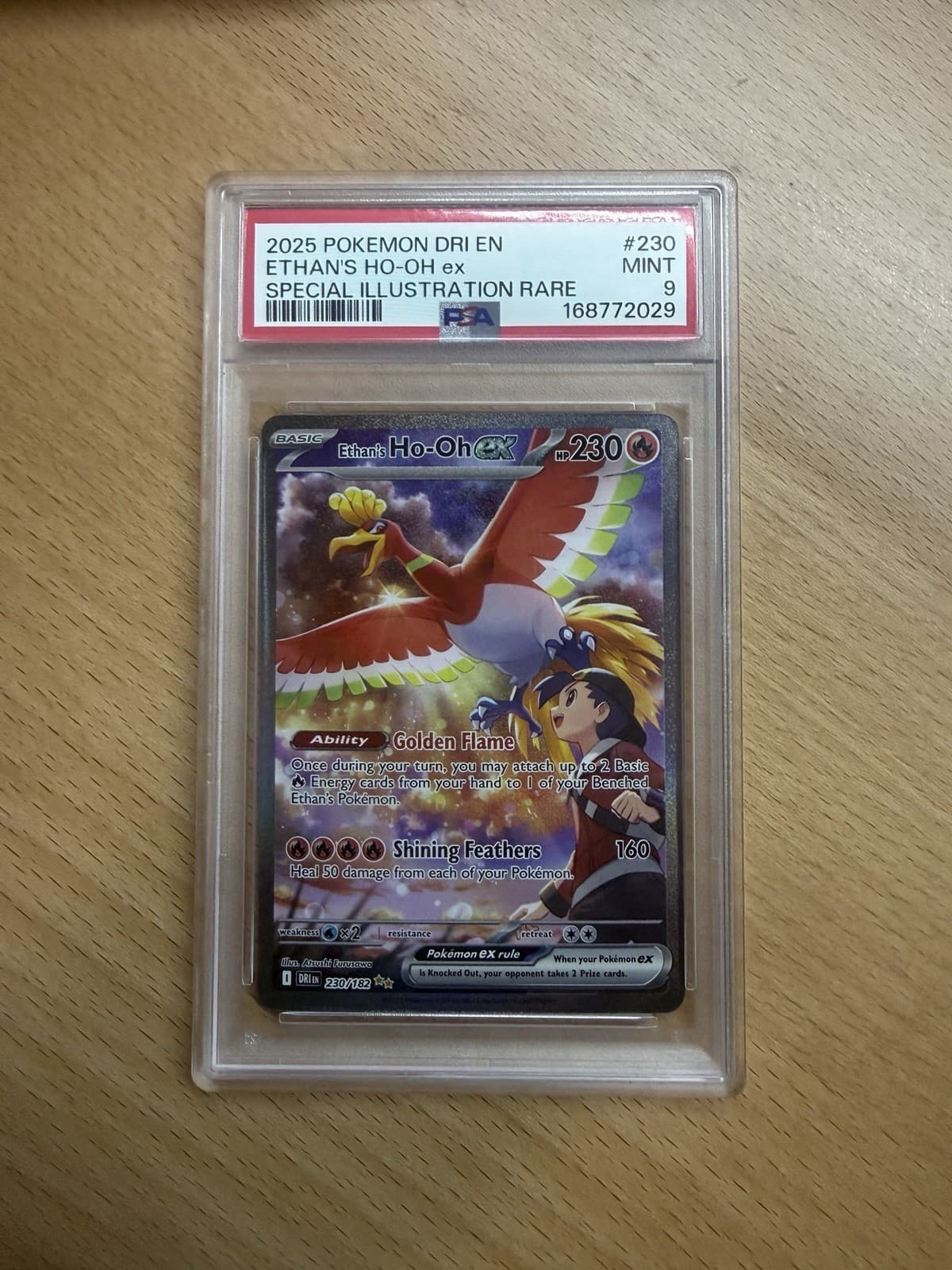 The Pokémon Company Ethan's Ho-Oh EX 230/182 SIR Holo Sv10 EN PSA 9