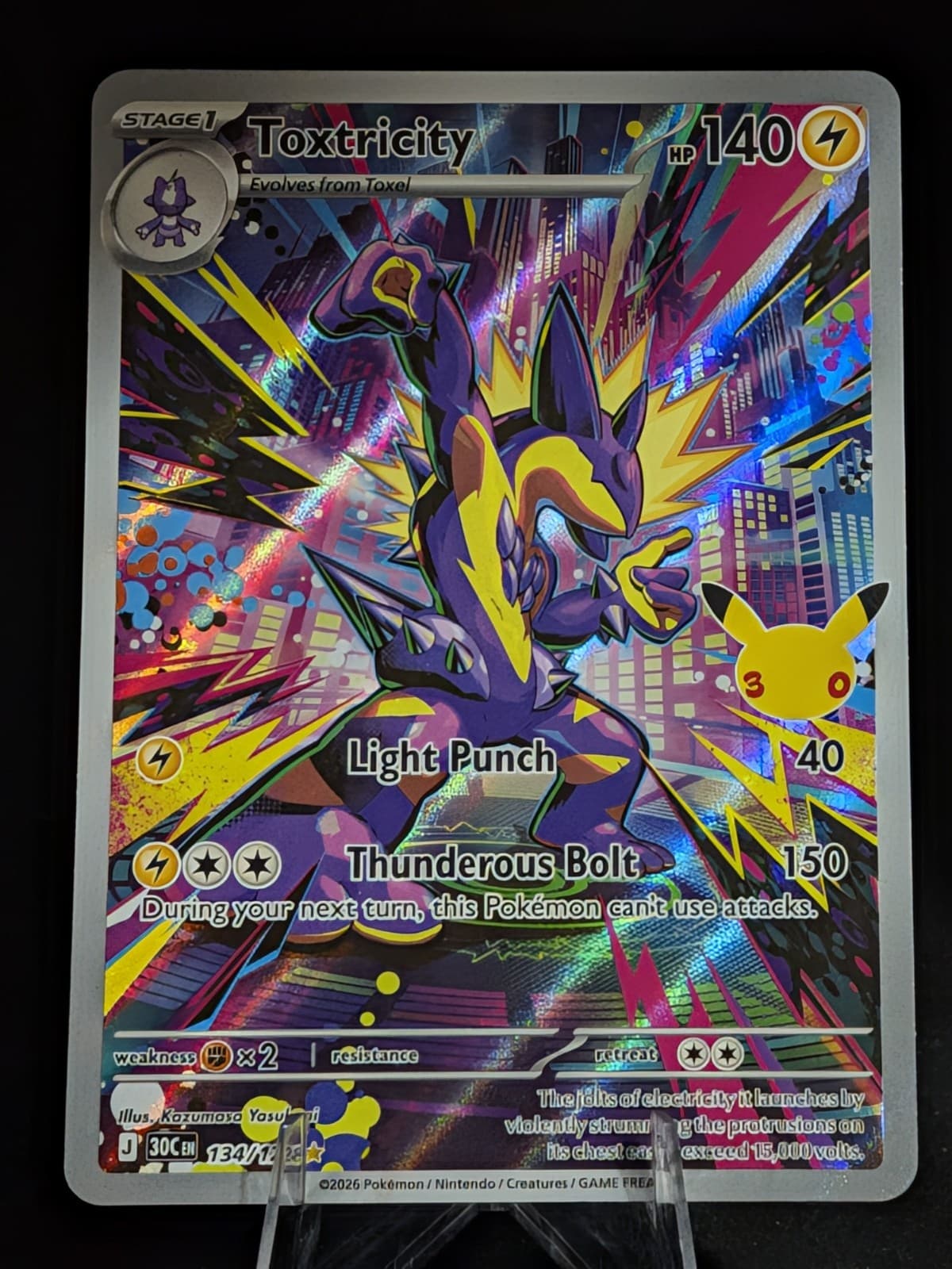 Pokemon Toxtricity 134/128 Me: 30th Celebration Holo NM