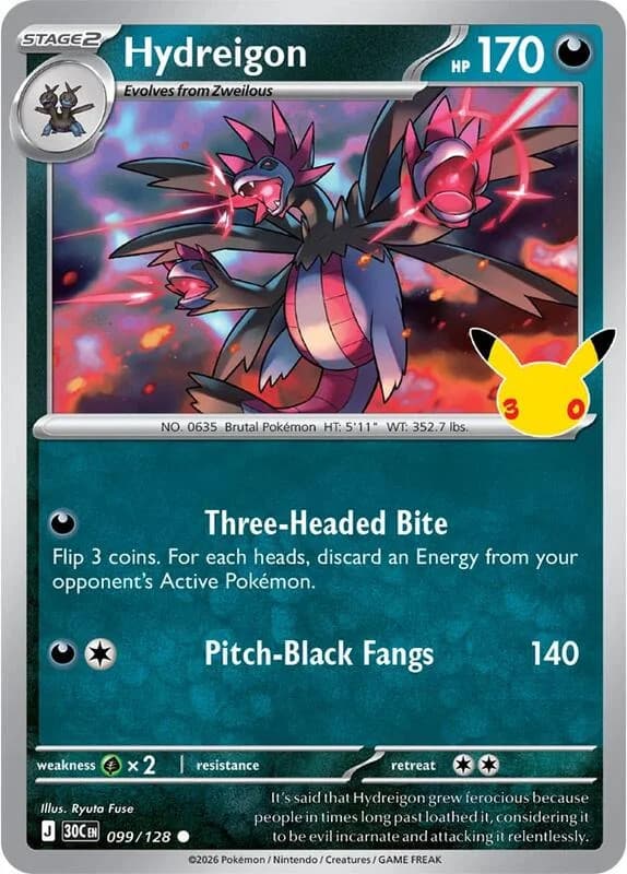 Pokemon TCG 30th Celebration Hydreigon Holo #99/128