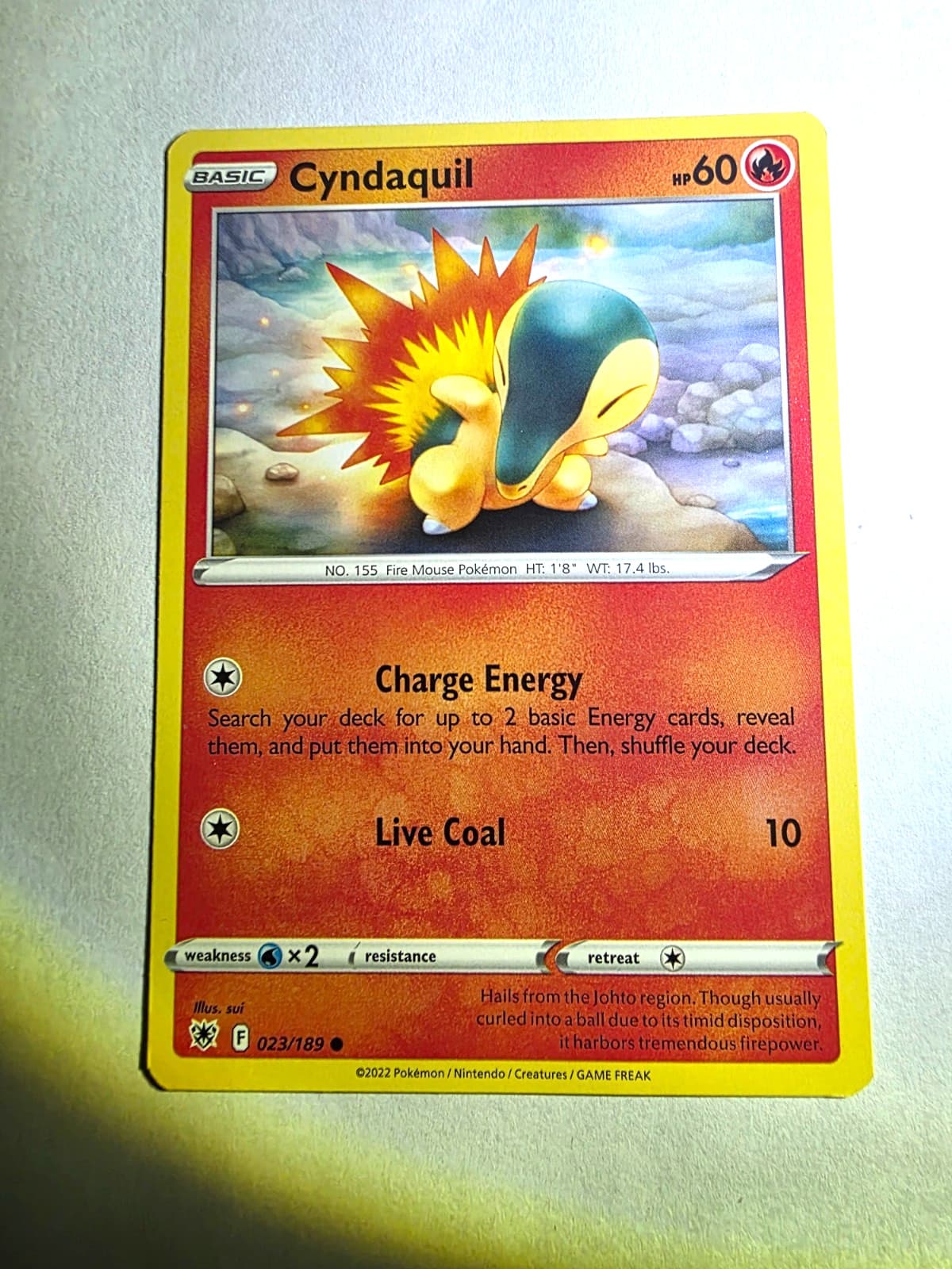 Pokemon Astral Radiance Cyndaquil 23/189 NM