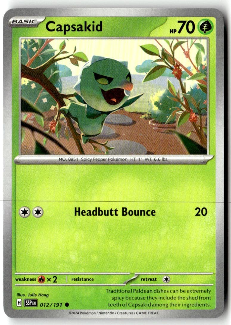 Pokemon TCG Capsakid 012/191 Normal SV08: Surging Sparks