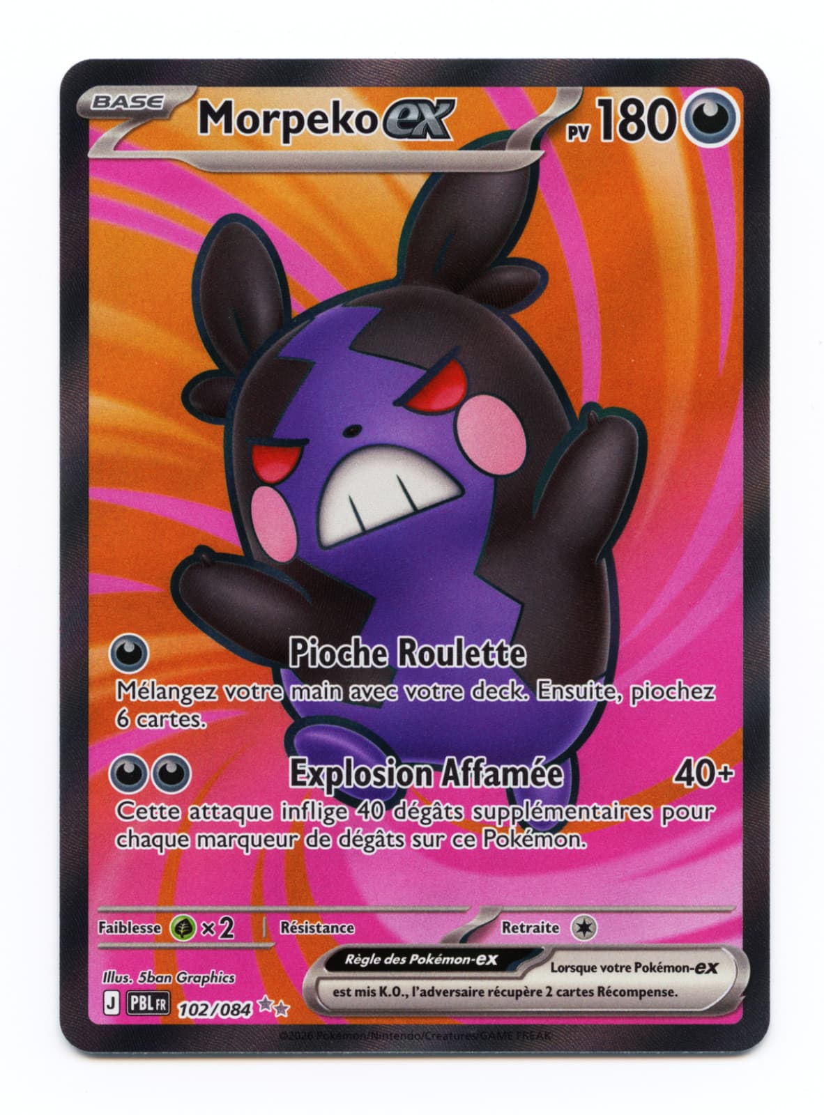 Pokémon JCC Morpeko EX 102/084 FR Nuit noire PBL (1)