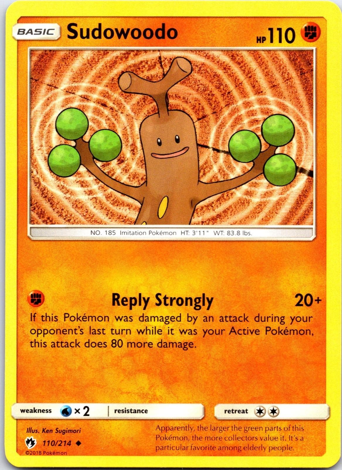 Sudowoodo 110/214 Uncommon Lost Thunder Pokemon NM
