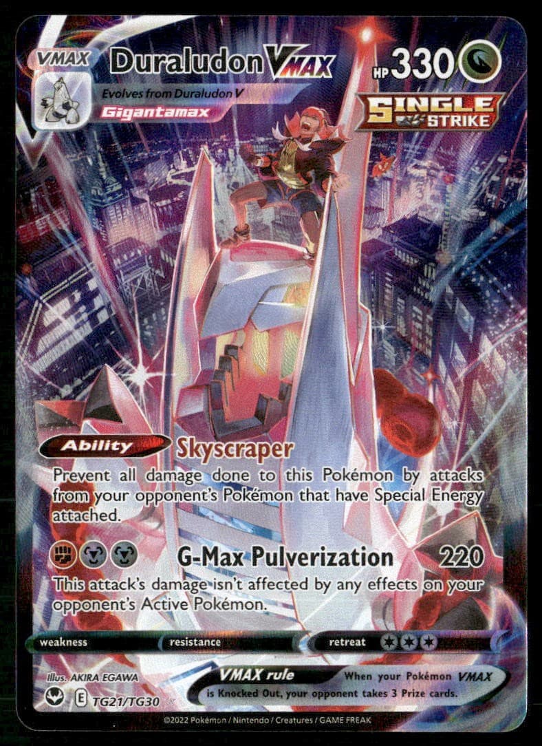 DURALUDON VMAX TG21/TG30 HOLO SILVER TEMPEST TRAINER GALLERY POKEMON NM