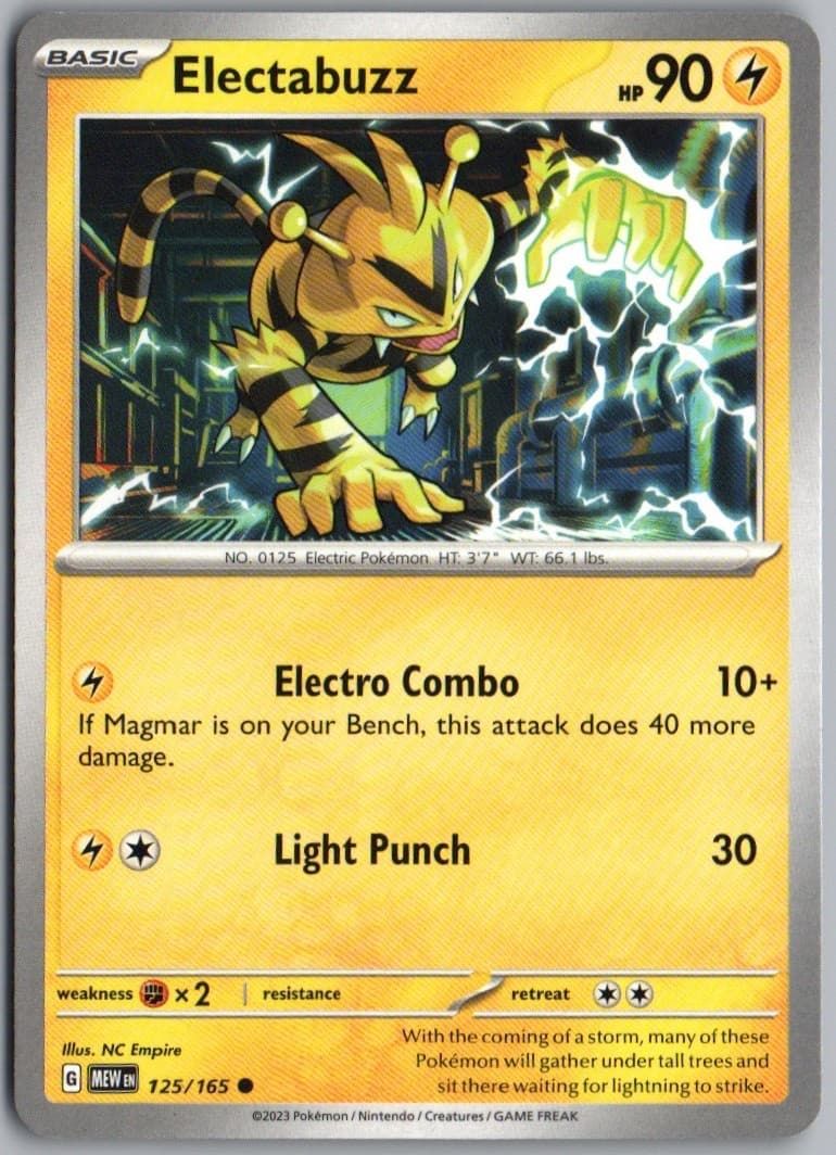 ELECTABUZZ 125/165 COMMON 151 POKEMON