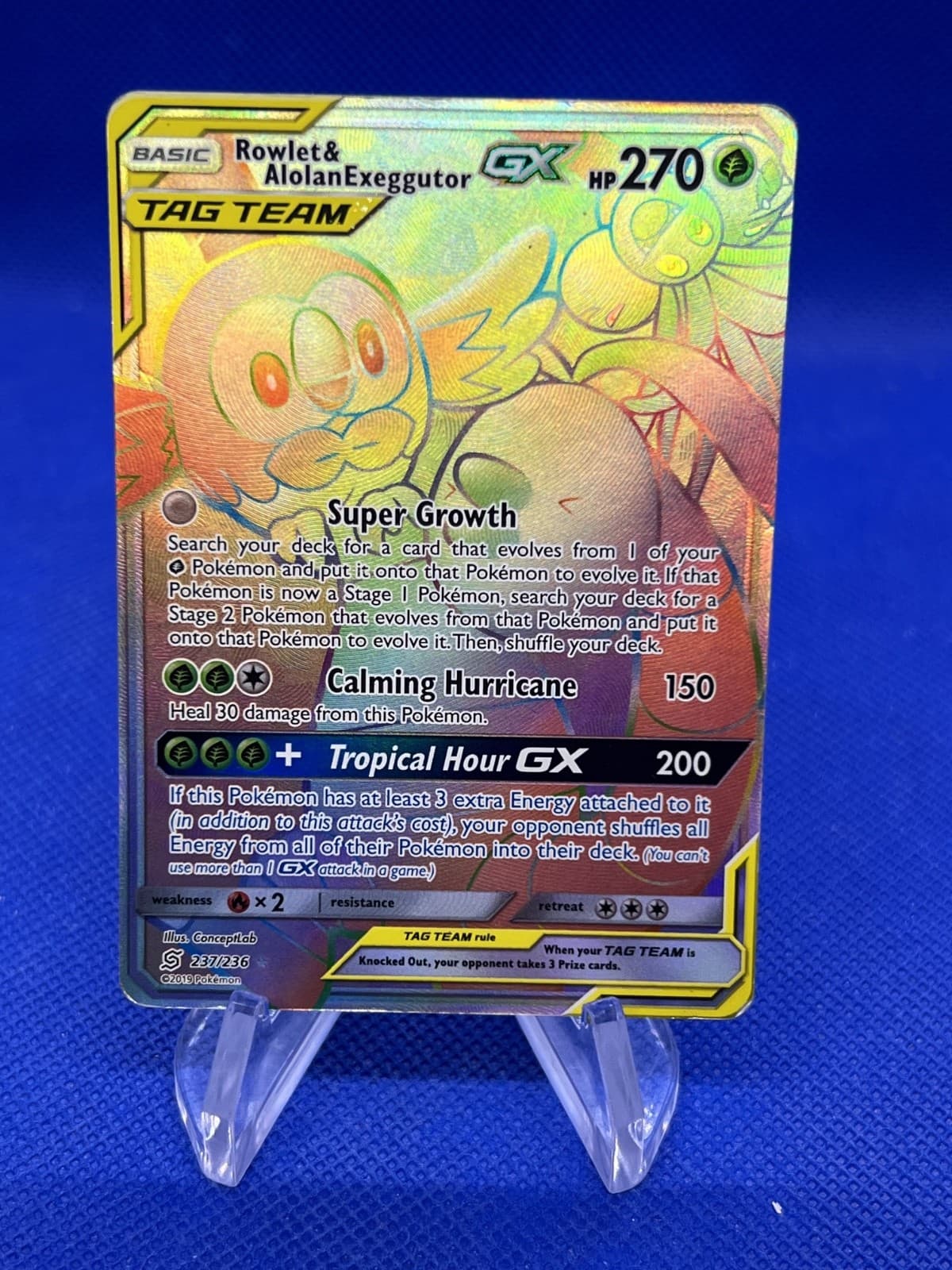 Pokemon Sun & Moon Unified Minds Rowlet & Alolan Exeggutor GX Tag Team 237/236