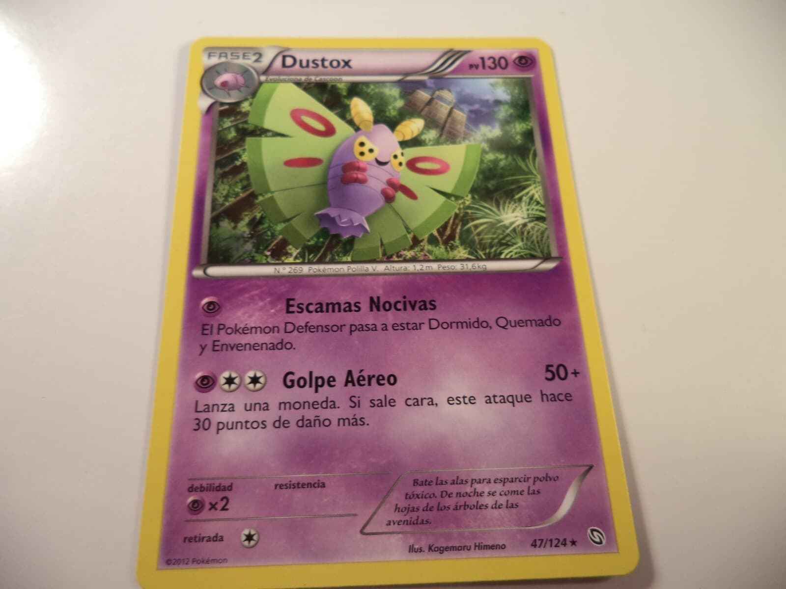 (BWH) POKÉMON CARD SPANISH DUSTOX 47/124* LIGHTLY PLAYED