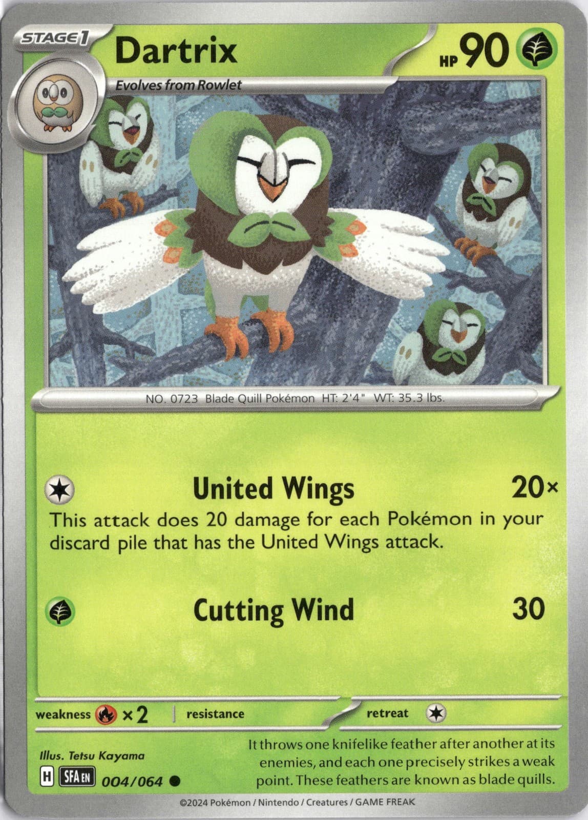 Pokemon Dartrix C 004/064 Shrouded Fable NM