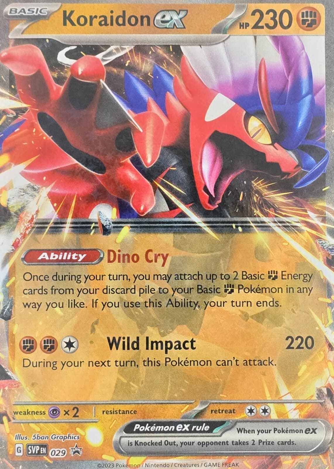 2023 POKEMON SCARLET & VIOLET KORAIDON EX 029 BLACK STAR PROMO