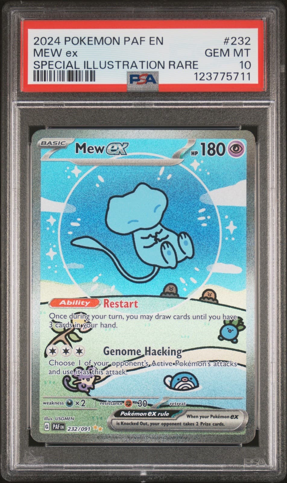 2024 POKEMON PAF EN-PALDEAN FATES SPECIAL ILLUSTRATION RARE #232 MEW EX PSA 10
