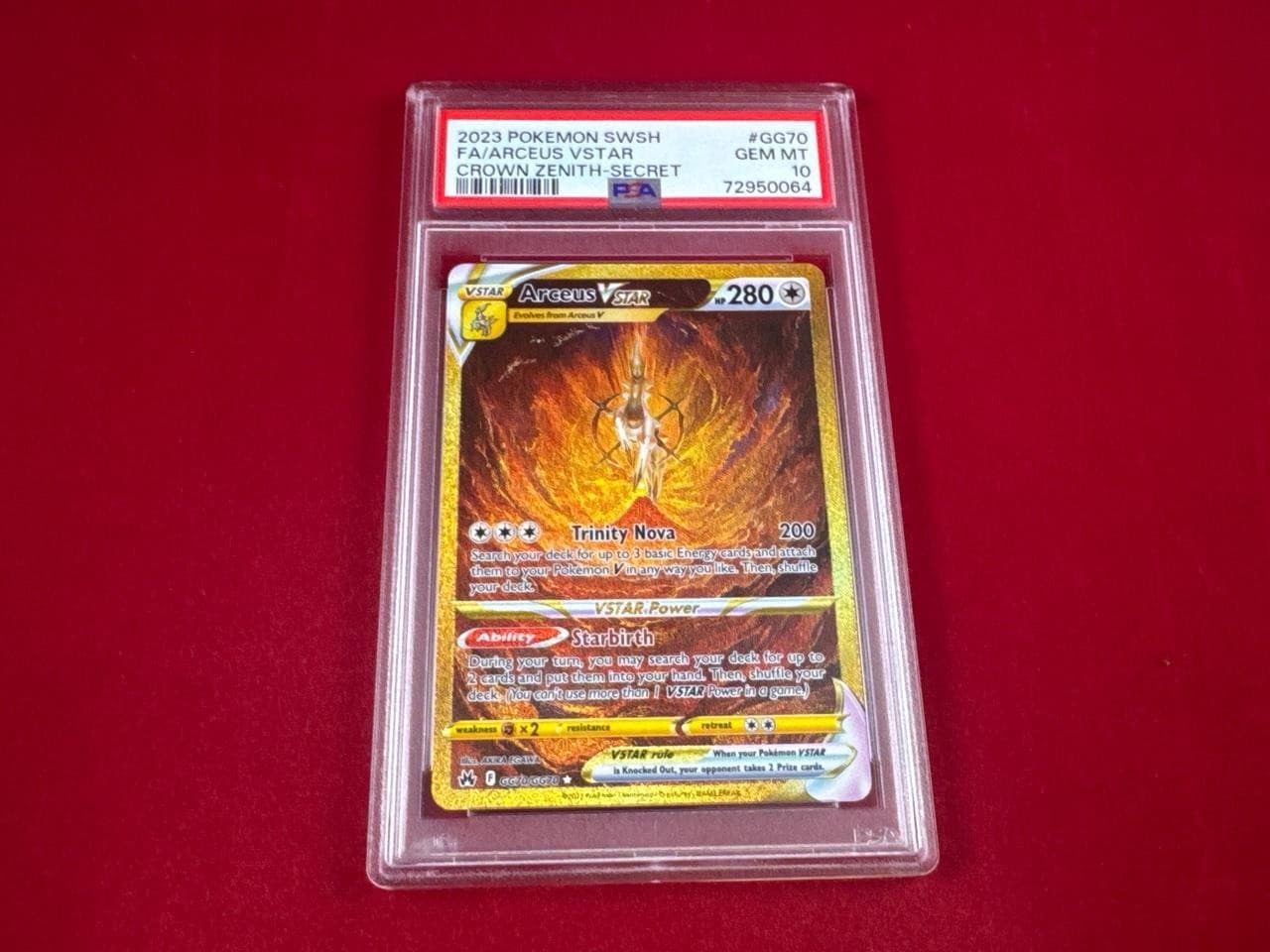 2023 POKEMON SWSH ARCEUS VSTAR #GG70 CROWN ZENITH SECRET PSA 10