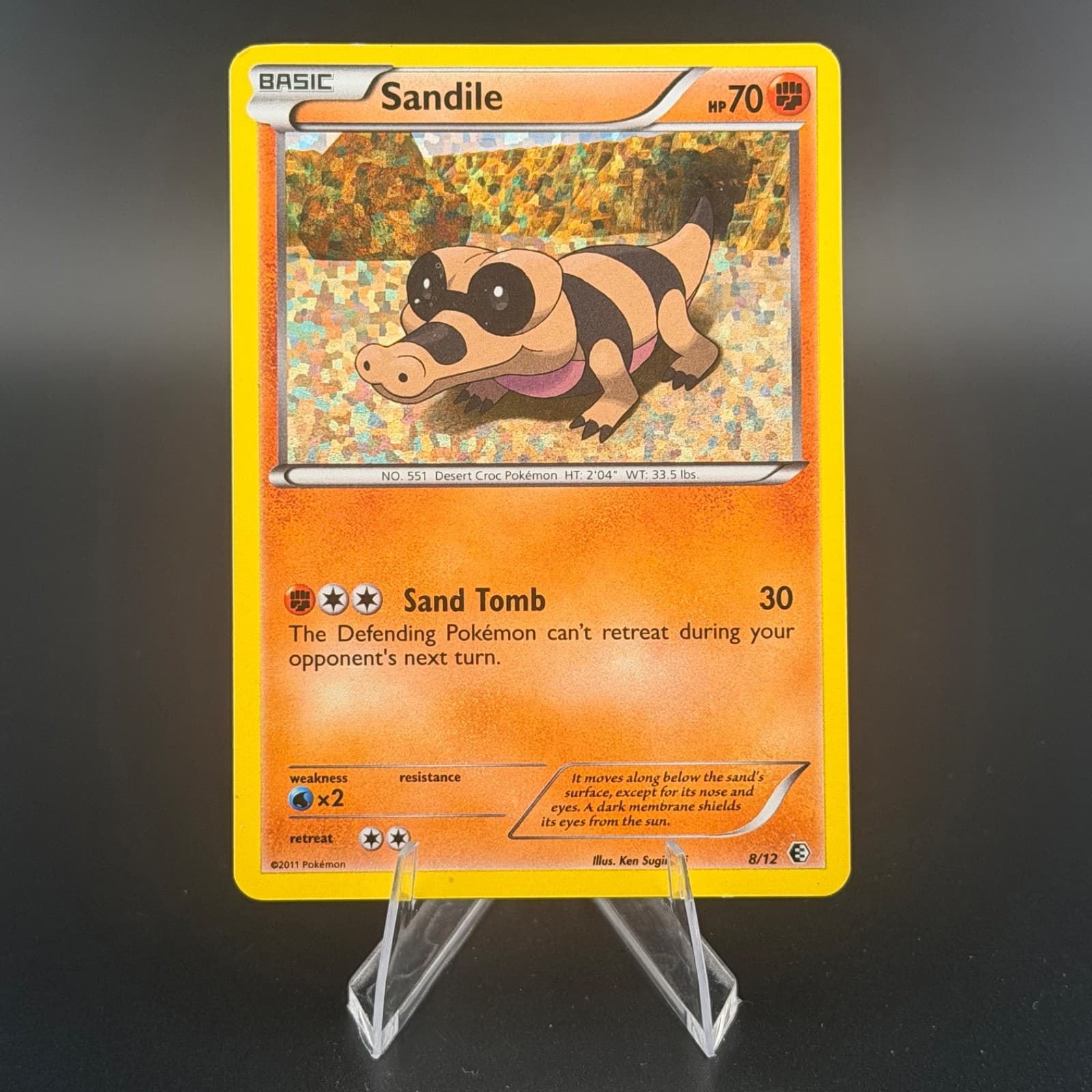 Sandile 8/12 Confetti Holo LP - McDonald's Collection 2011 - Pokemon TCG