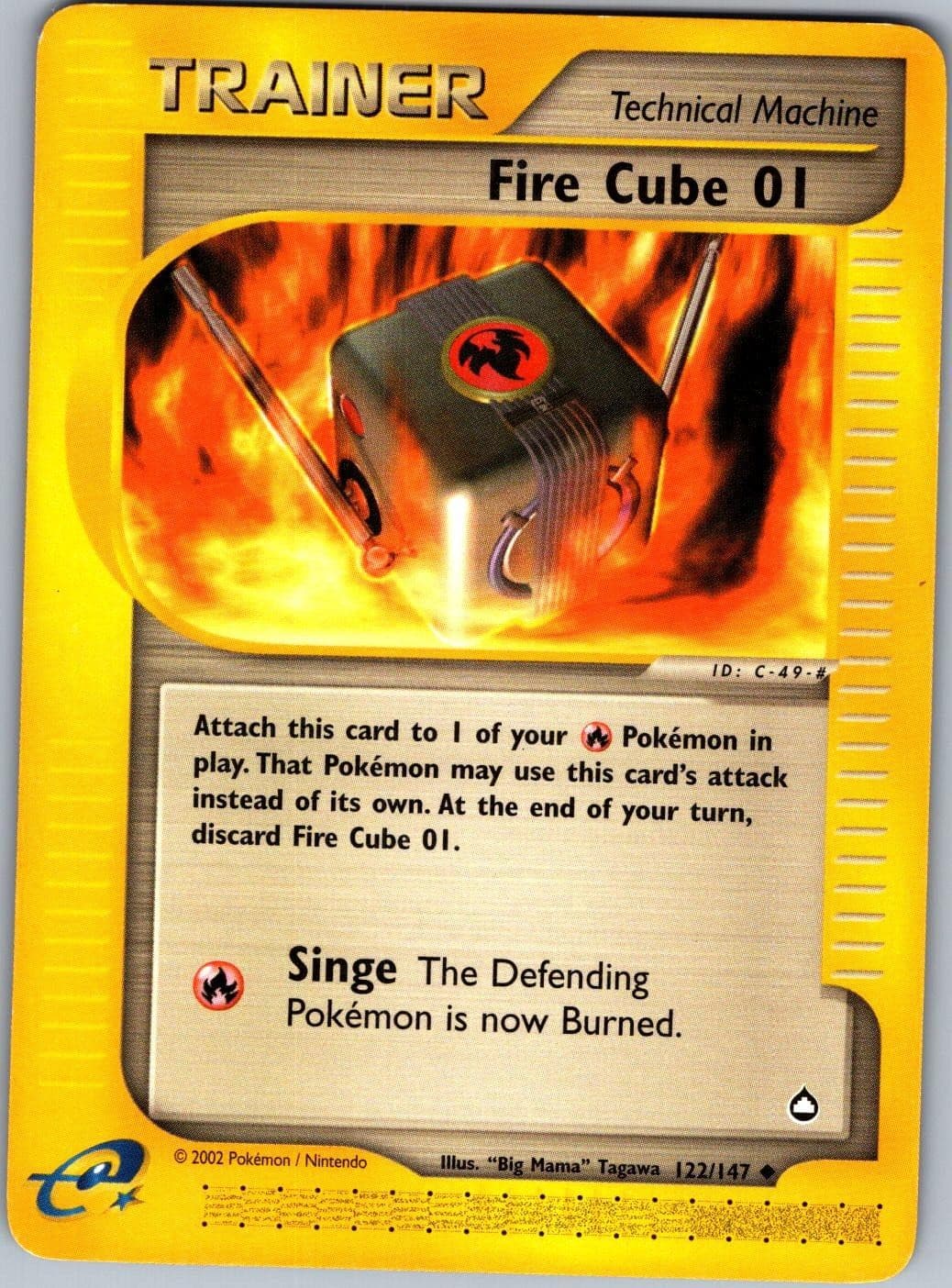 Fire Cube 122/147 Uncommon Aquapolis Pokemon Moderately Played