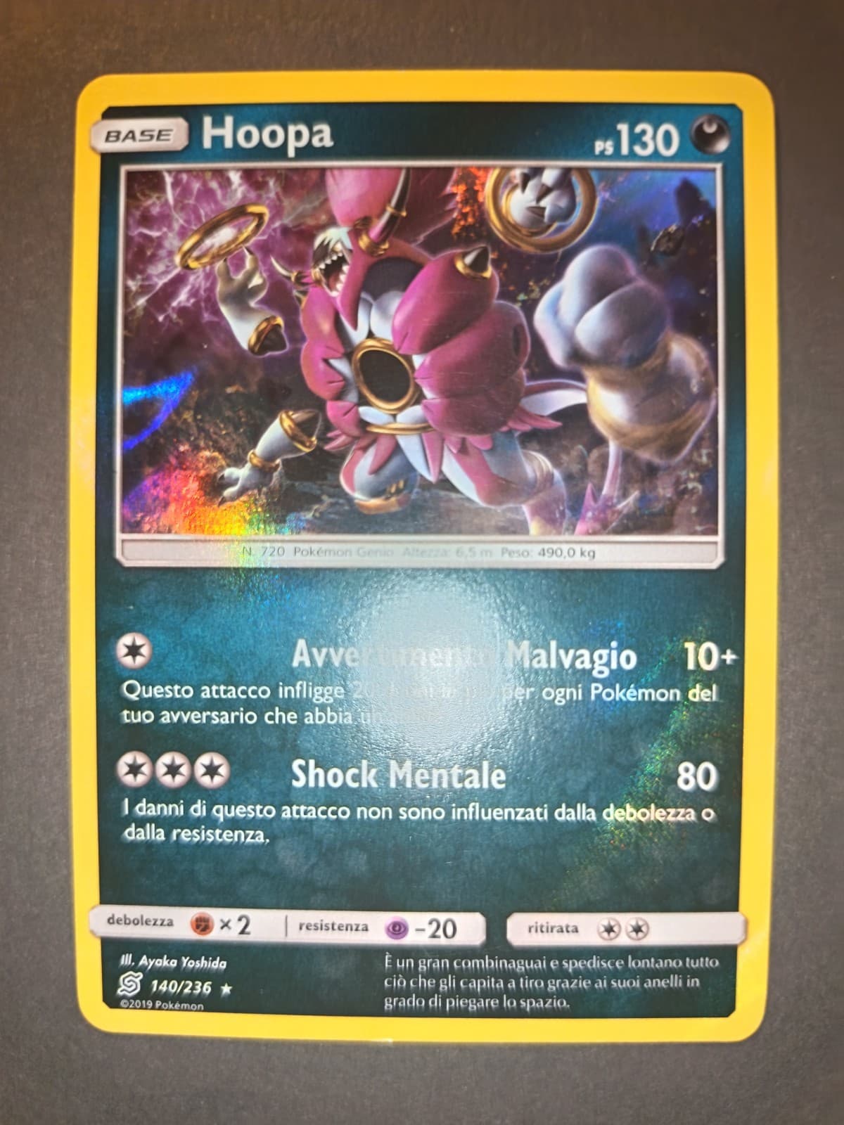 💫Carta Pokemon hoopa Holo Set sintonia mentale 140/236 Ita exc--