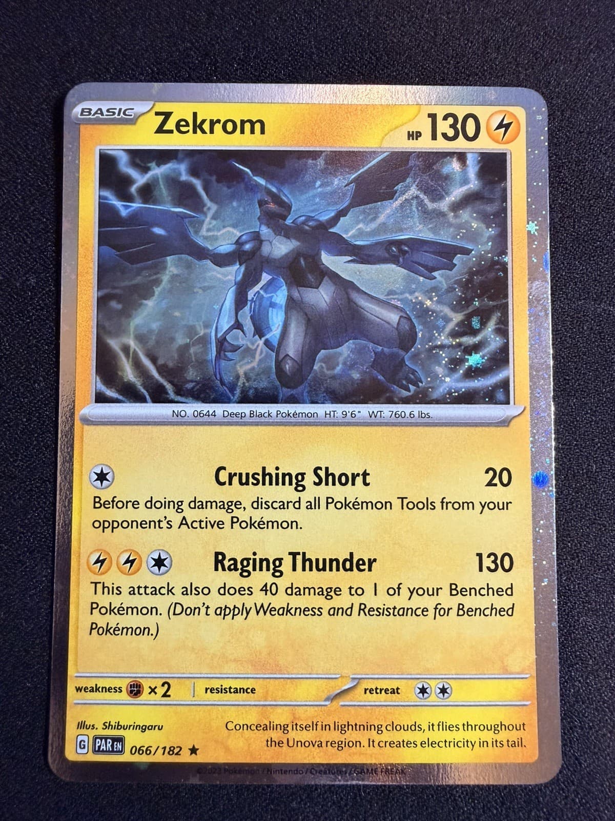 2023 Pokemon S&V Paradox Rift Zekrom 66 /182 Cosmic Holo Cosmos promo