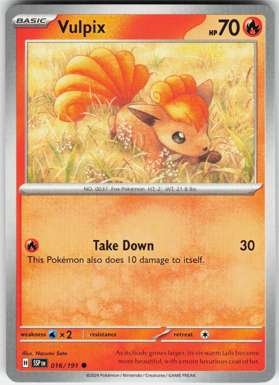 VULPIX 016/191 POKEMON SURGING SPARKS NM / B24-16