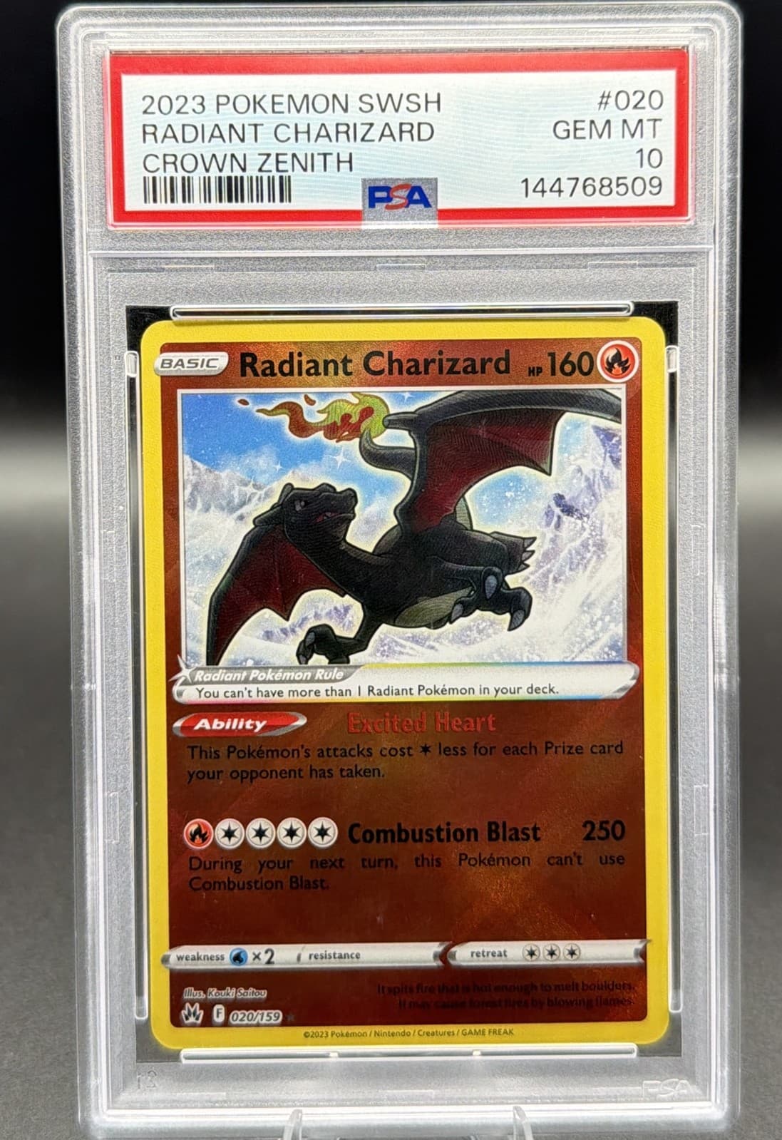 2023 Pokemon Sword & Shield Crown Zenith Radiant Charizard #020 PSA 10 Gem Mint
