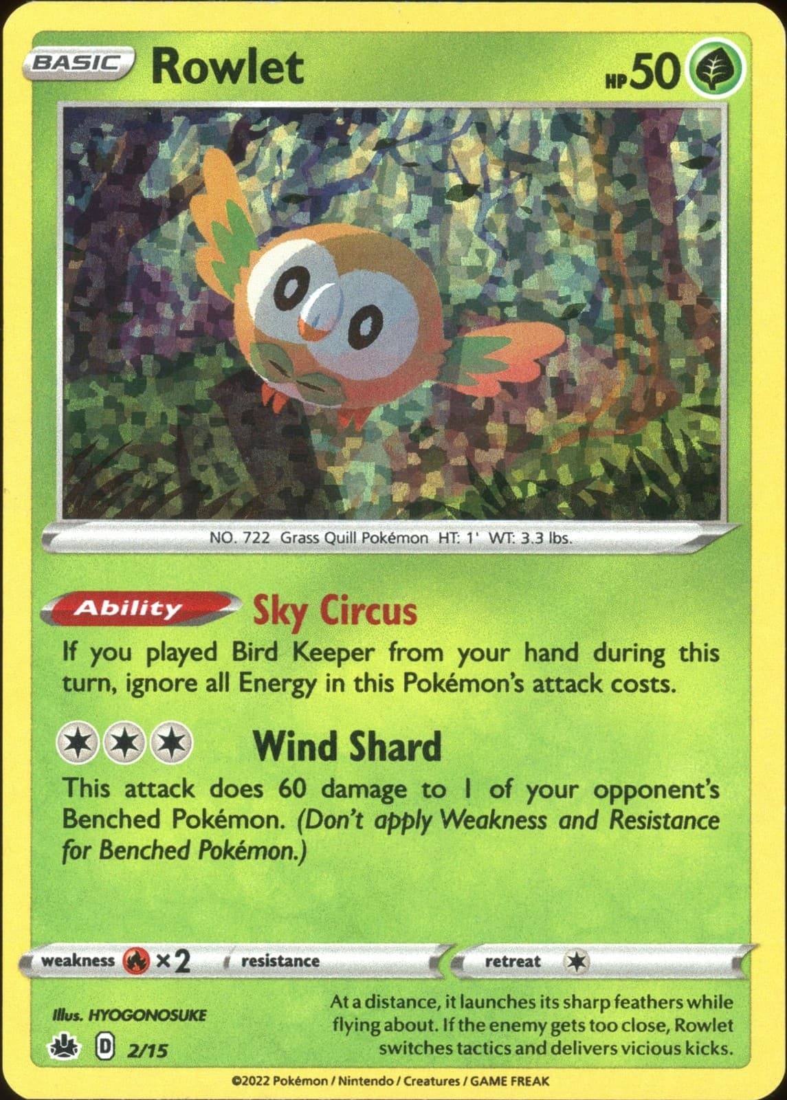 Rowlet 002/015 McDonald's Promo 2022
