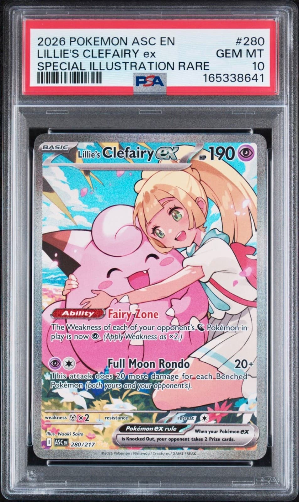 2026 POKEMON ASC EN-ASCENDED HEROES #280 LILLIE'S CLEFAIRY EX PSA 10