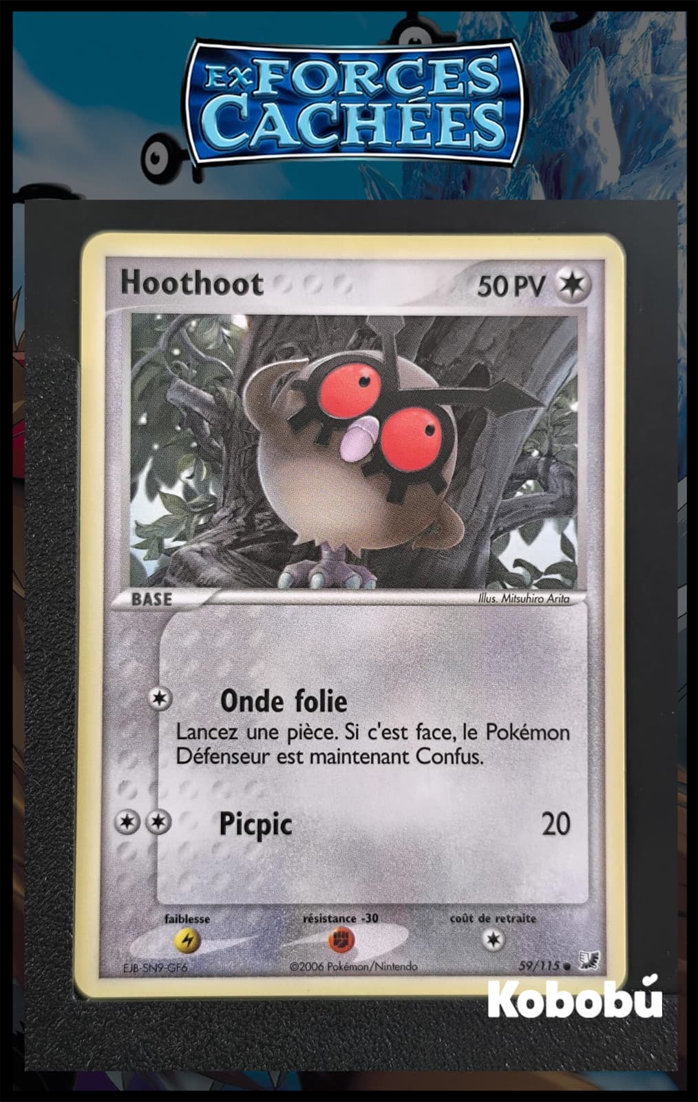 Carte Pokémon Hoothoot 59/115 Ex Forces Cachées Bloc EX FR 3