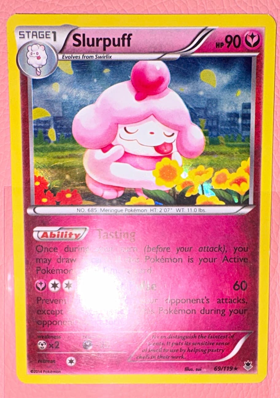 Pokemon TCG Slurpuff 69/119 XY Phantom Forces Holo Rare Fairy Type