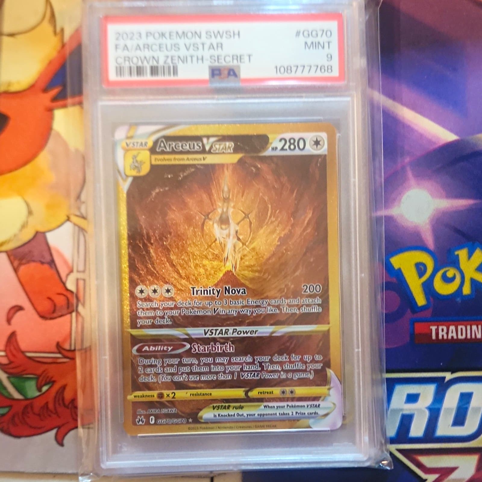 PSA 9 Arceus VSTAR GG70/GG70 Crown Zenith Galarian Gallery Secret Holo 2023