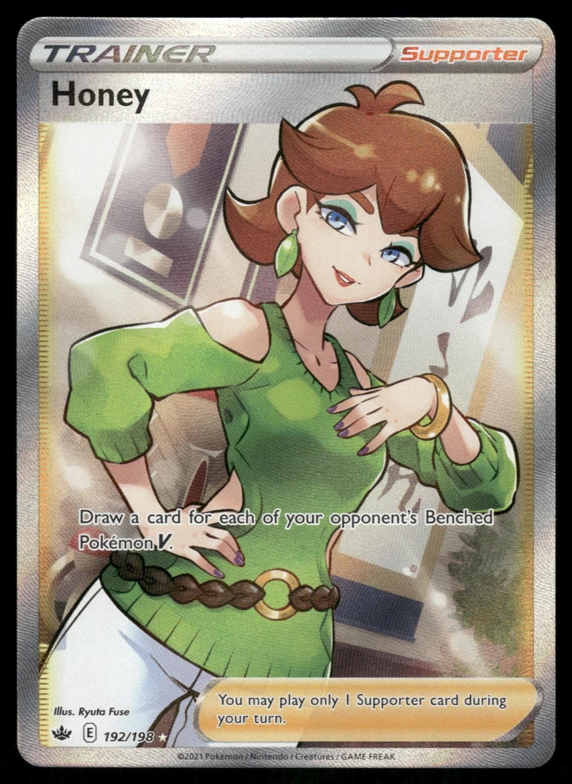 Honey 192/198 Ultra Rare Chilling Reign Pokemon Holo Near Mint