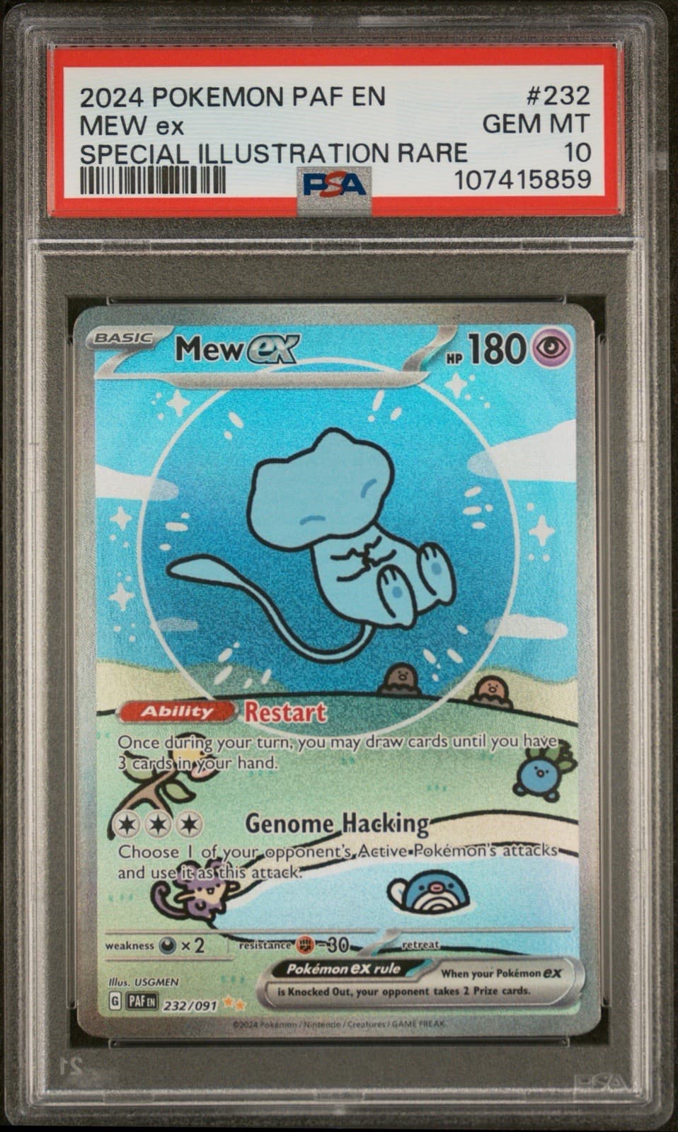 2024 POKEMON PAF EN-PALDEAN FATES SPECIAL ILLUSTRATION RARE #232 MEW EX PSA 10