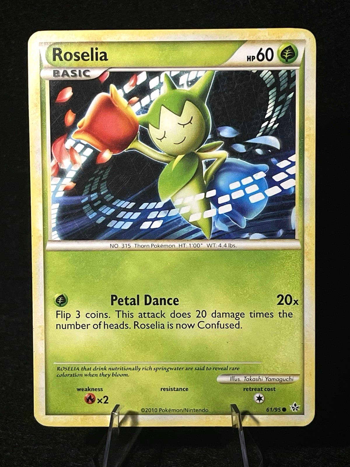 Pokémon TCG Roselia 61/95 HS Unleashed Regular LP/MP HGSS Era Common