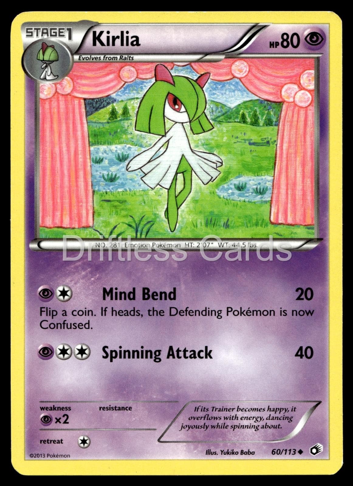 Kirlia 60/113 Uncommon Legendary Treasures Pokemon LP