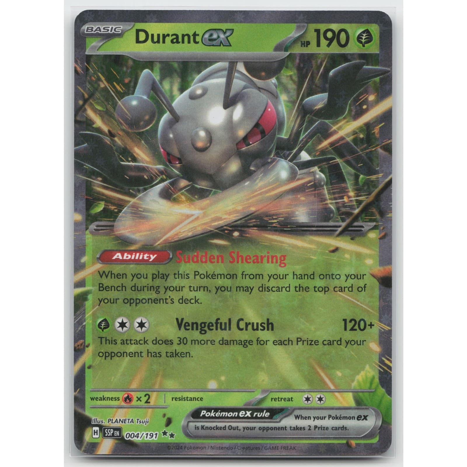 Durant ex Holo Surging Sparks 004/191 Double Rare NM Pokemon