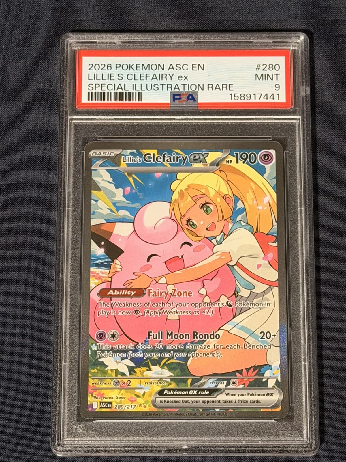 2026 POKEMON ASC SPECIAL ILLUSTRATION RARE #280 LILLIE'S CLEFAIRY EX PSA 9