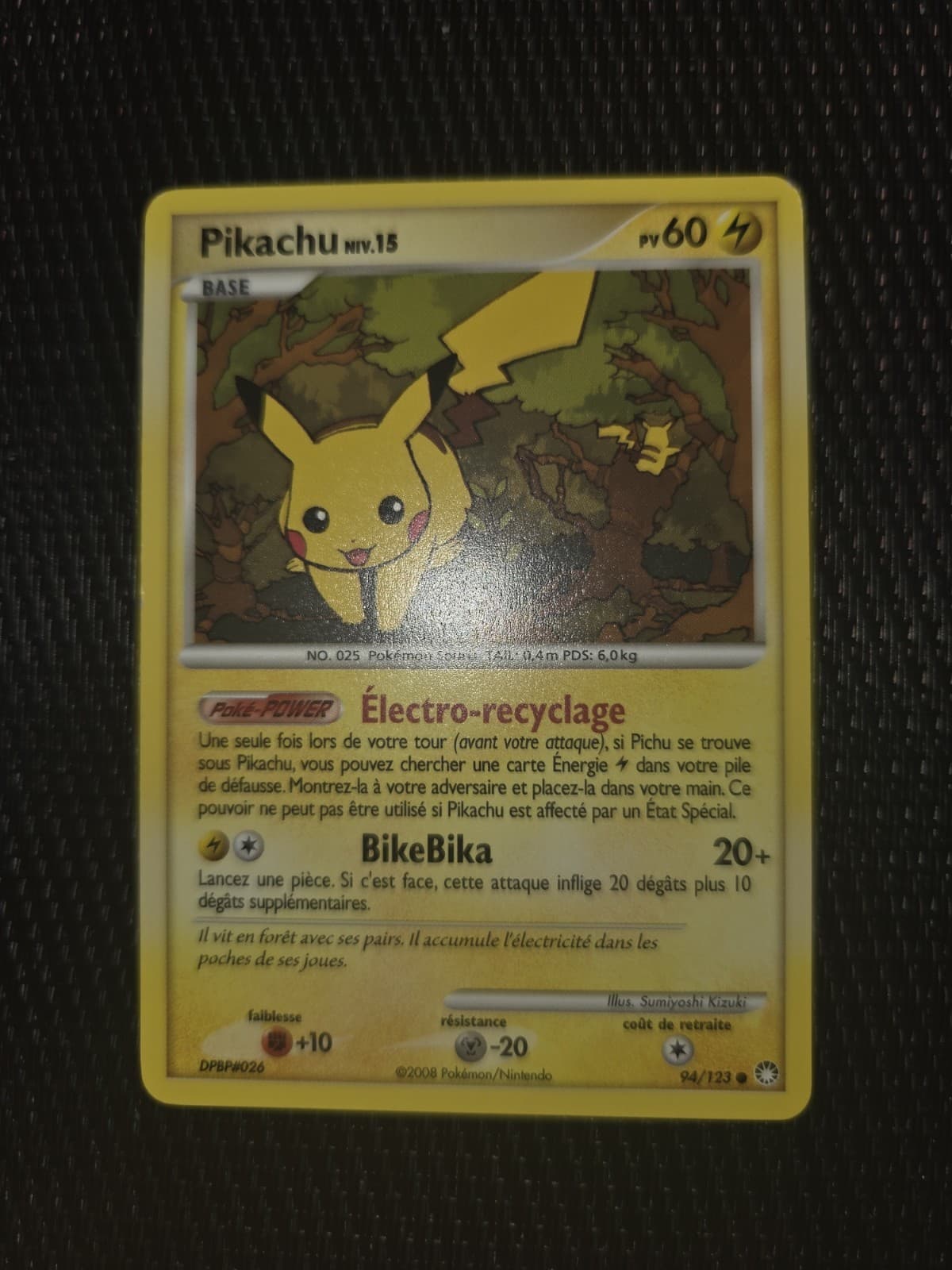 Carte Pokémon Pikachu 94/123 Diamant Perle Trésors mystérieux FR