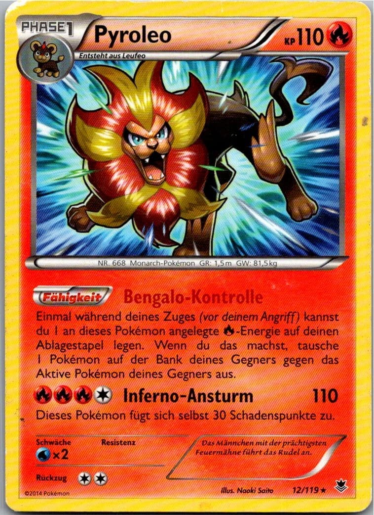 Pokémon Pyroleo 12/119 Phantomkräfte Deutsch
