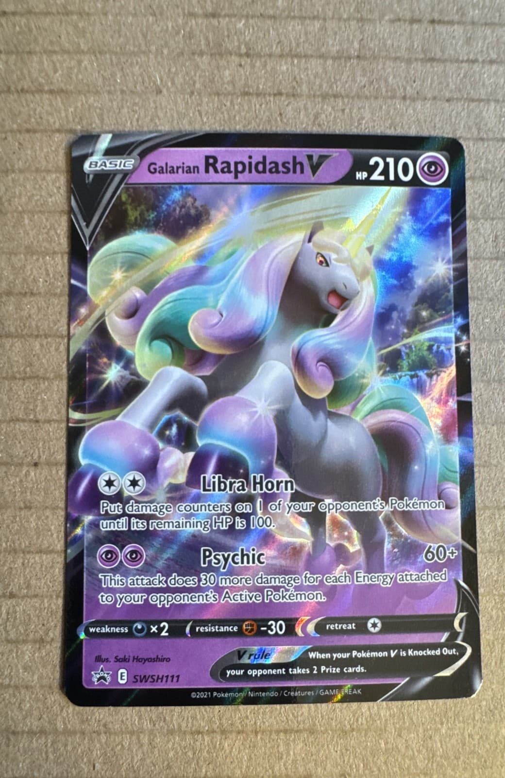 Galarian Rapidash V SWSH111 Prize Pack Series Cards Holo NM