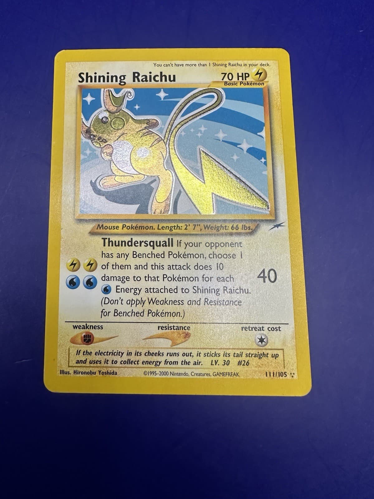 Shining Raichu Neo Destiny 111/105 Holo Vintage English Pokemon TCG