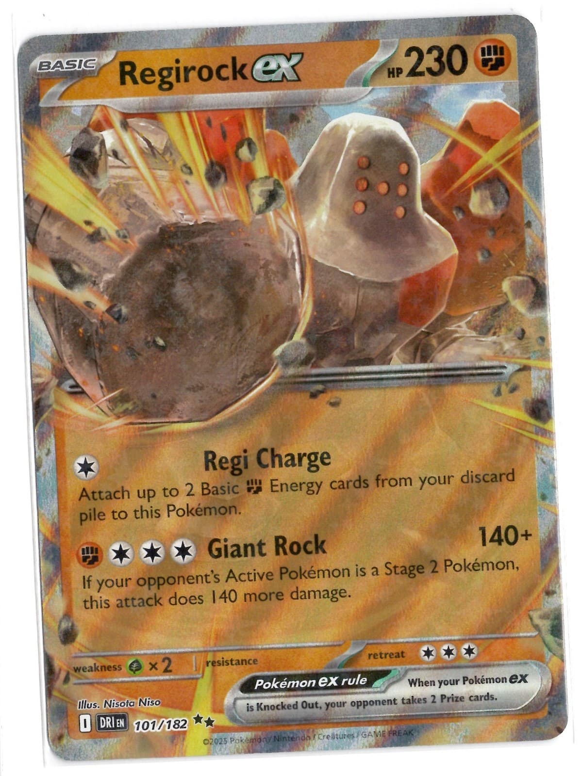 Regirock ex 101/182 Destined Rivals Double Rare Holo Pokemon Card NM