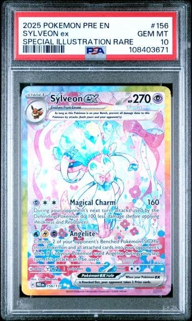 Pokemon Sylveon ex Prismatic Evolutions Special Illustration Rare #156 PSA 10