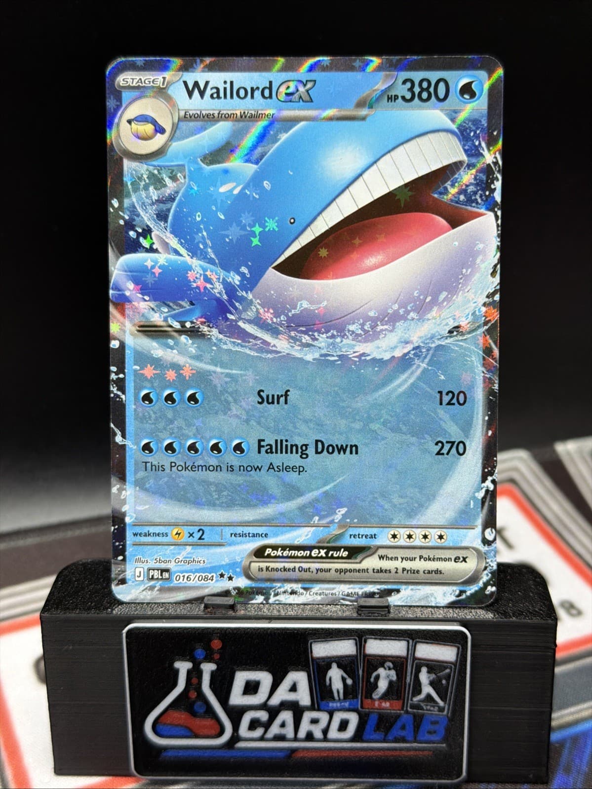 Wailord ex Pokémon TCG Pitch Black Double Rare Holo 16/84