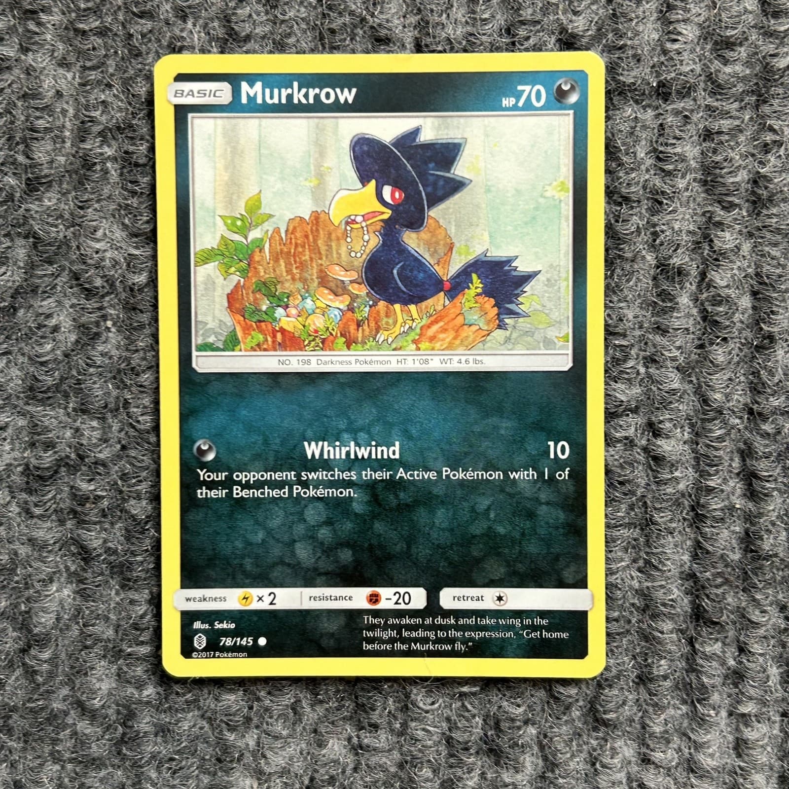 Pokemon Guardians Rising Murkrow 78/145 Common TCG Card NM